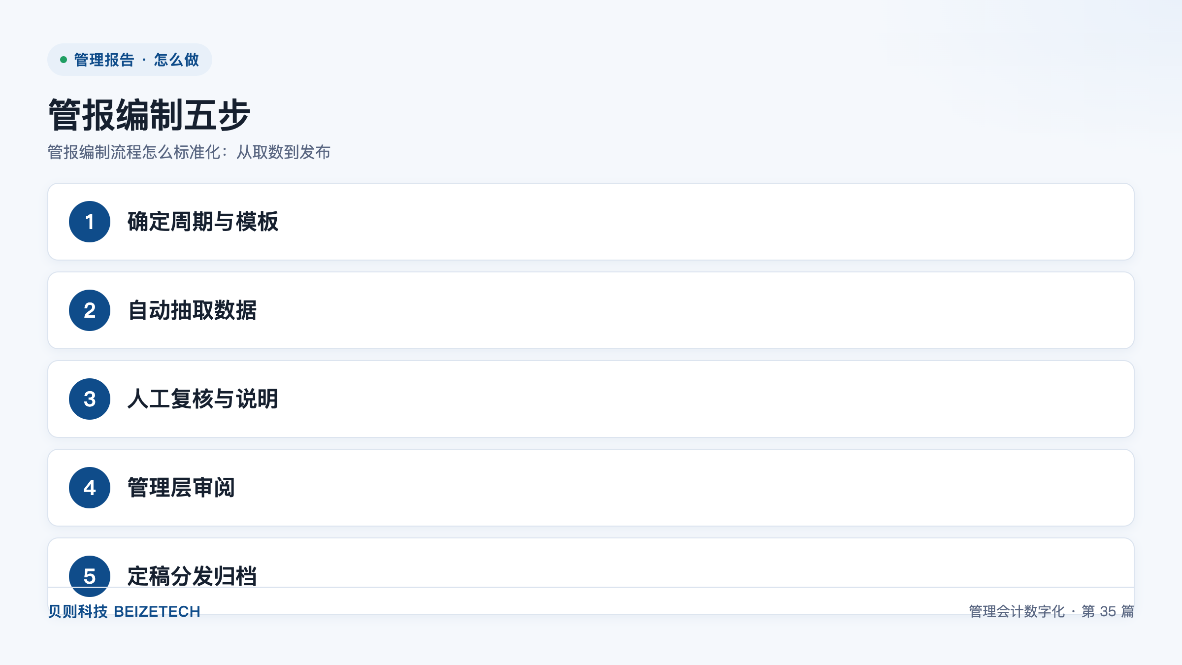 管报编制流程怎么标准化：从取数到发布