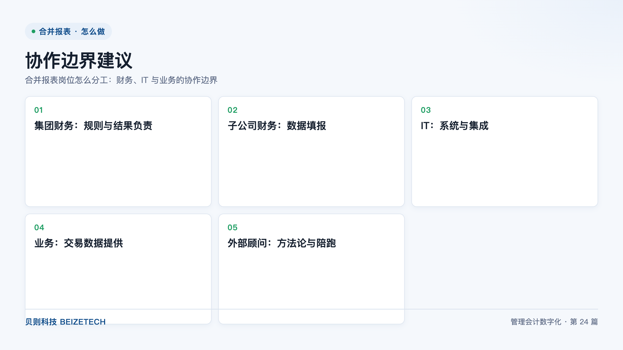 合并报表岗位怎么分工：财务、IT 与业务的协作边界