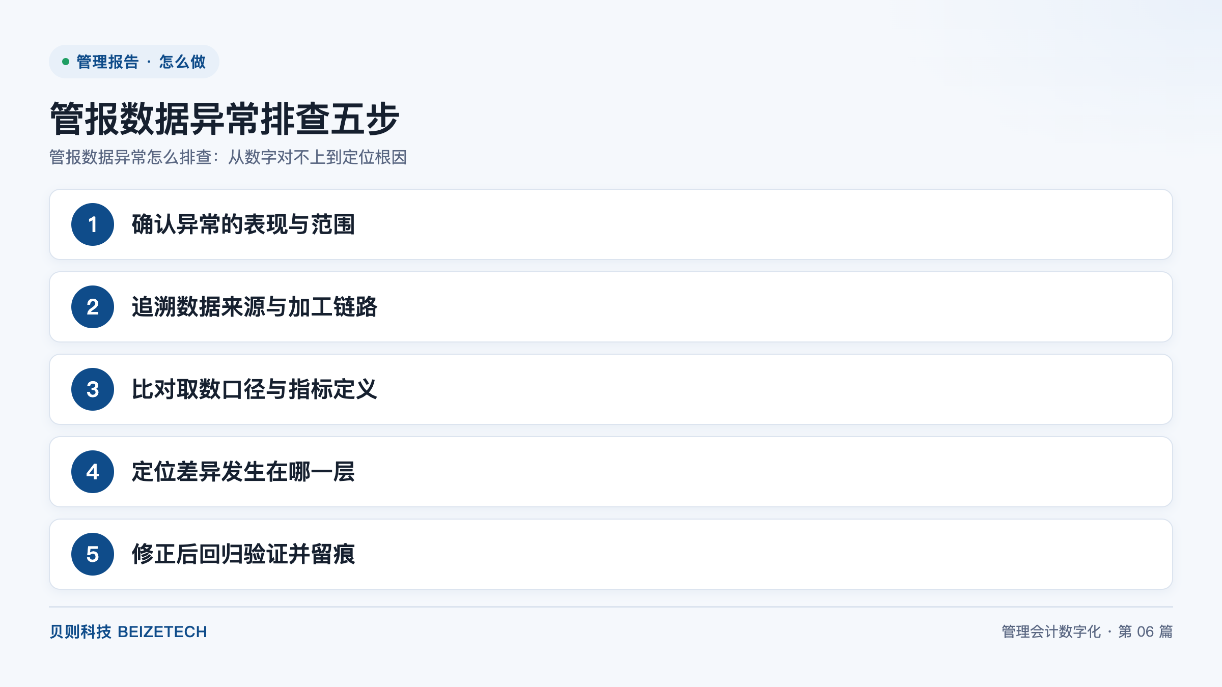 管报数据异常怎么排查：从数字对不上到定位根因