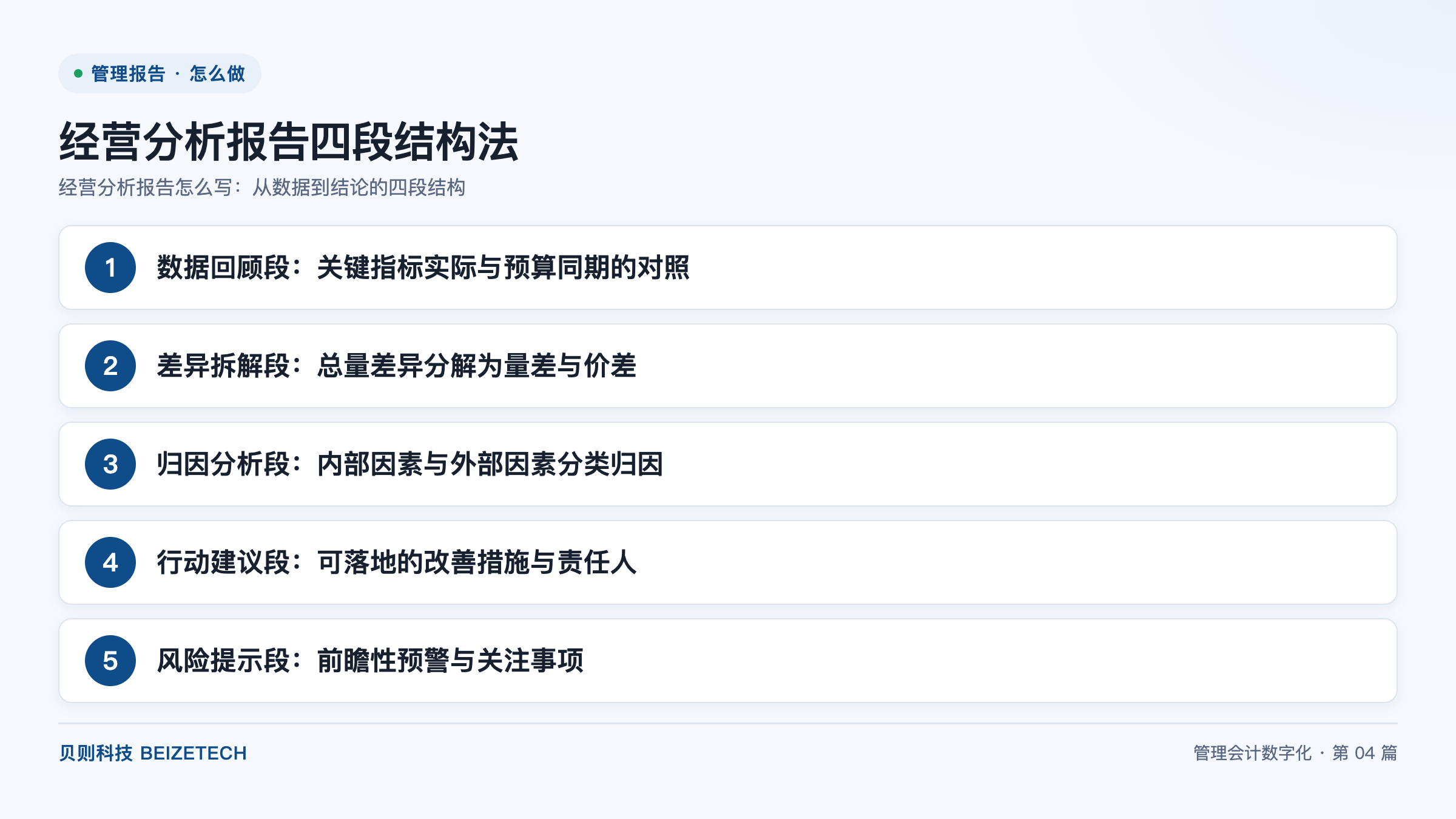经营分析报告怎么写：从数据到结论的四段结构