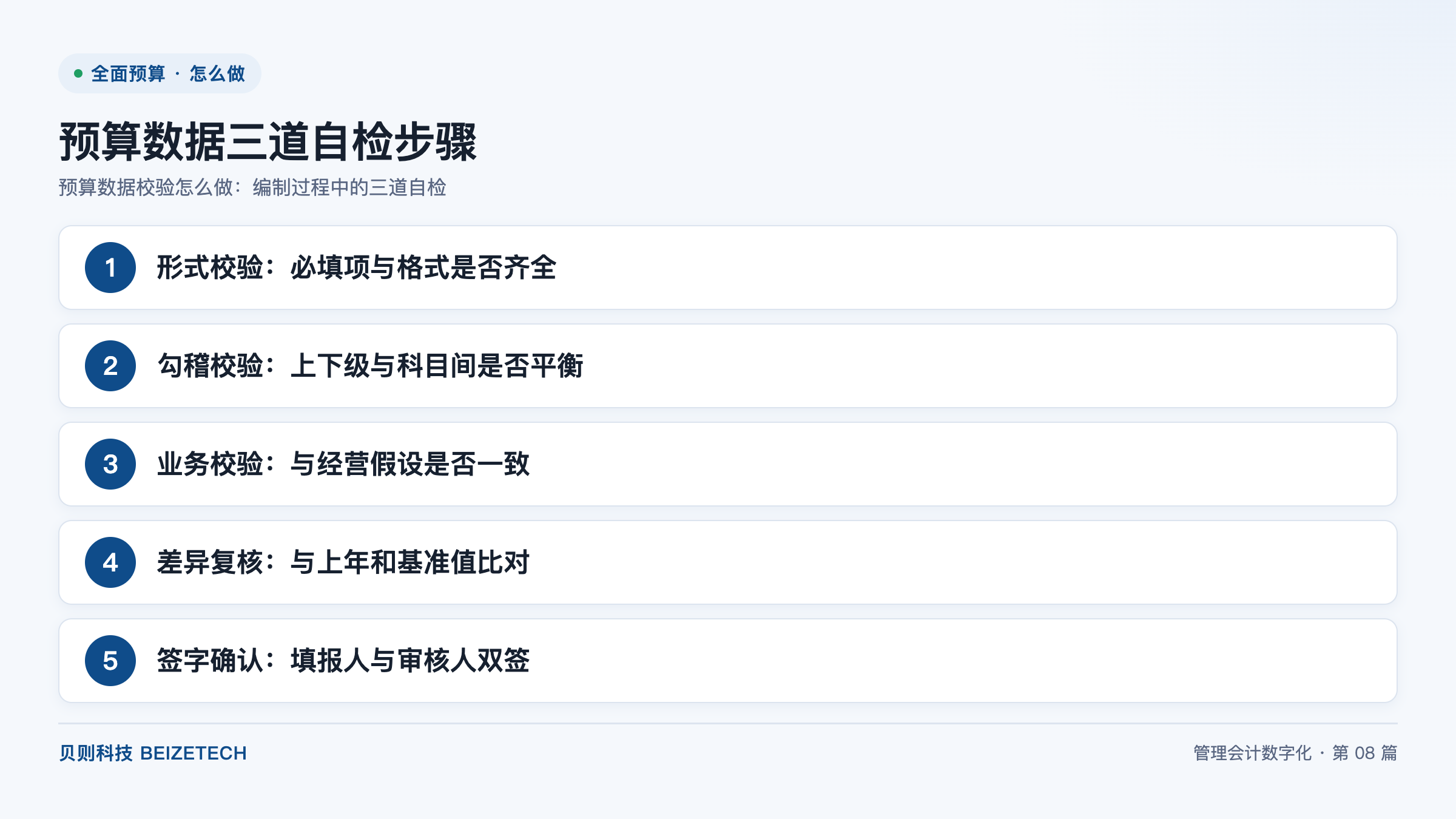 预算数据校验怎么做：编制过程中的三道自检