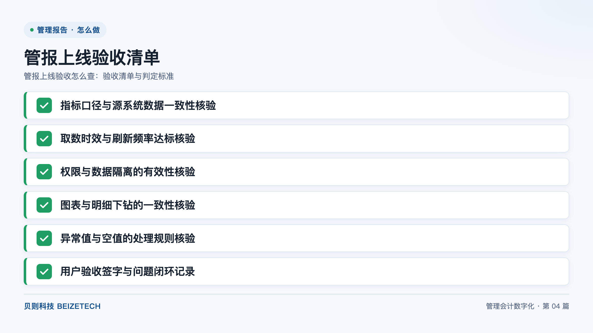 管报上线验收怎么查：验收清单与判定标准