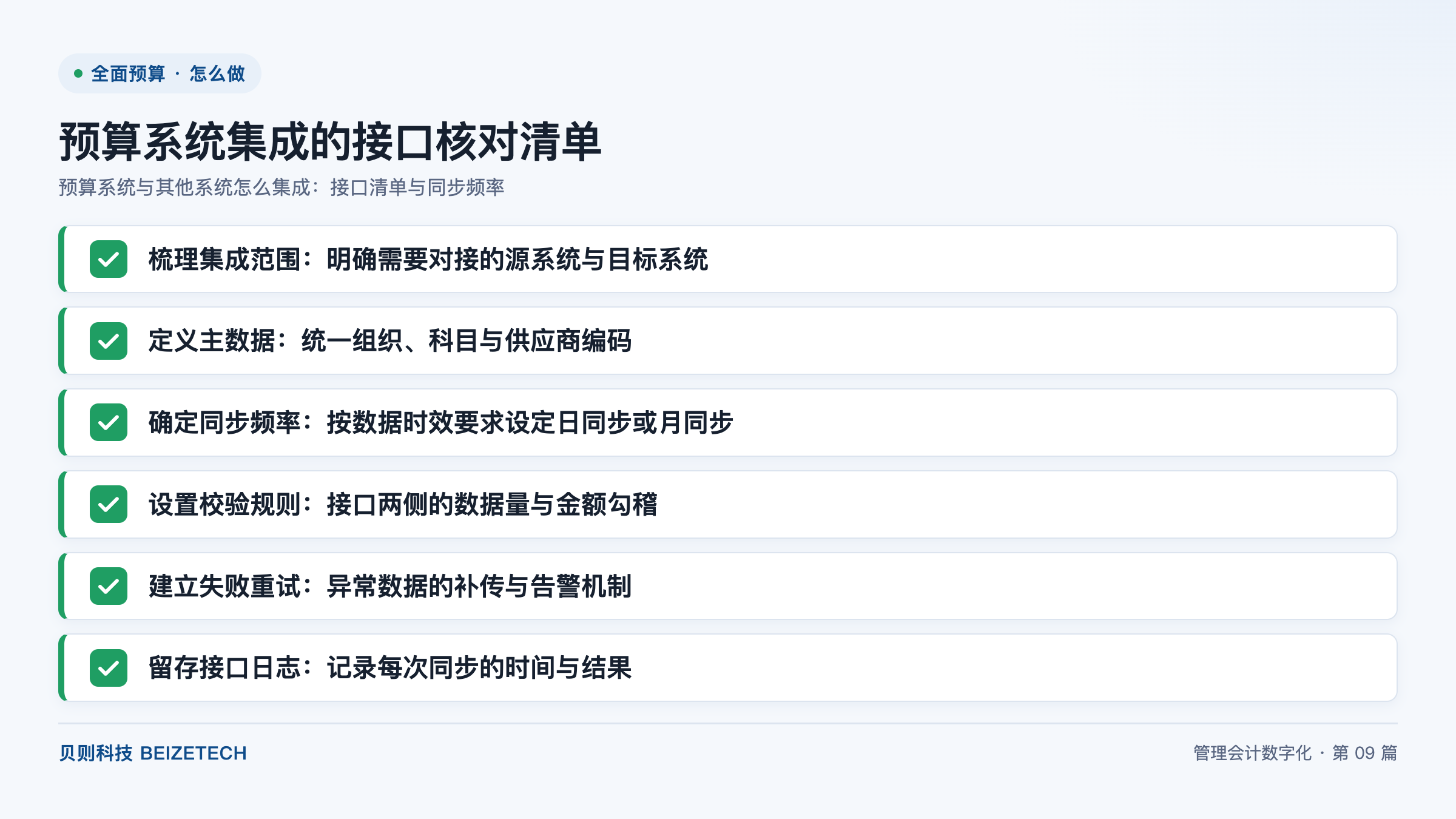 预算系统与其他系统怎么集成：接口清单与同步频率