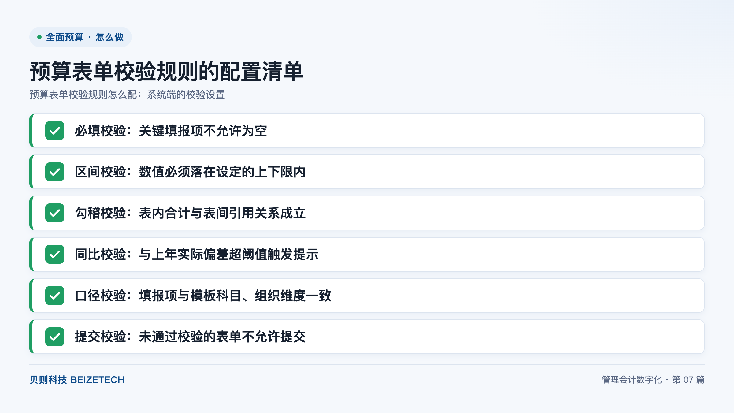 预算表单校验规则怎么配：系统端的校验设置