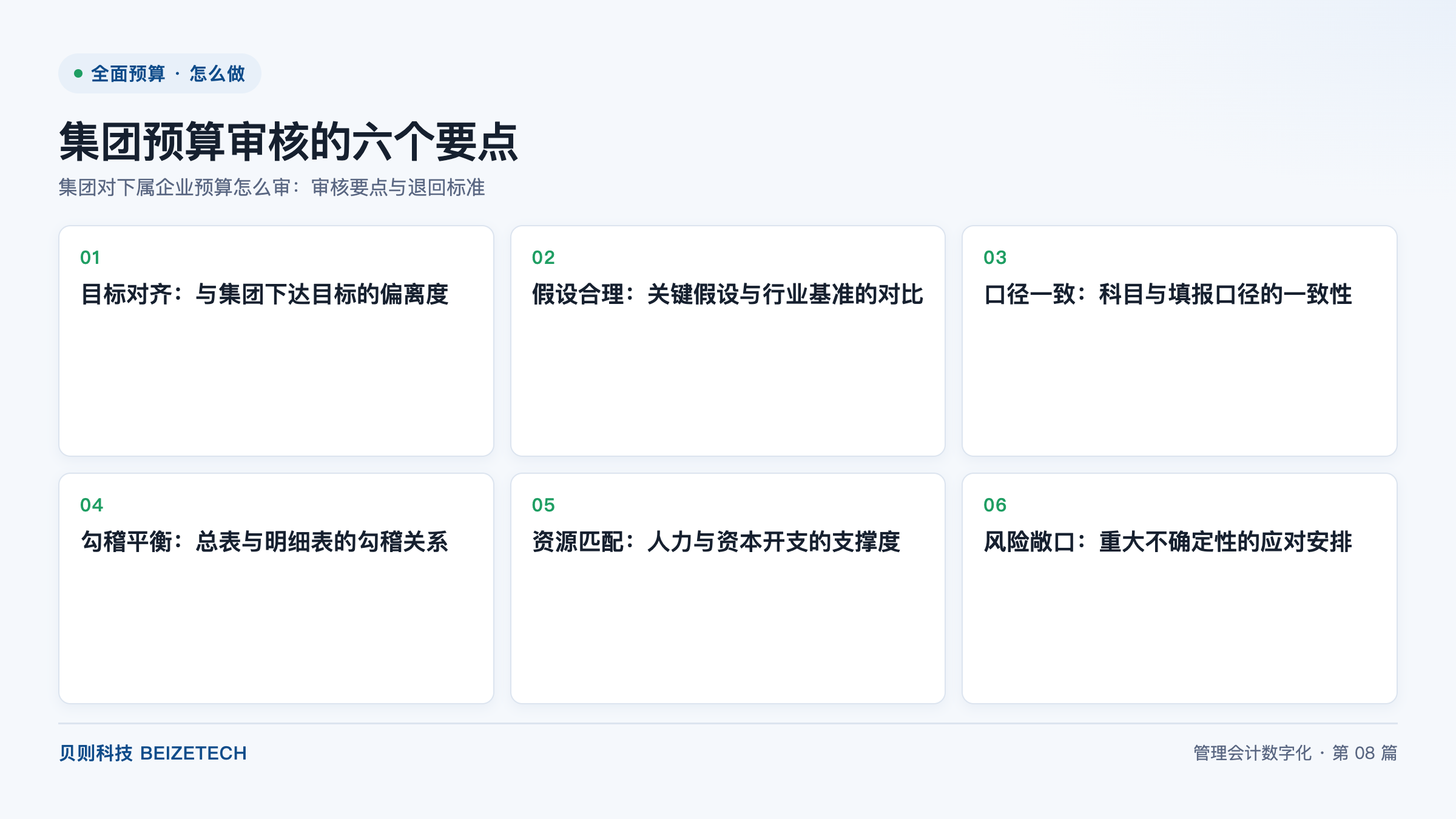 集团预算审核的六个要点