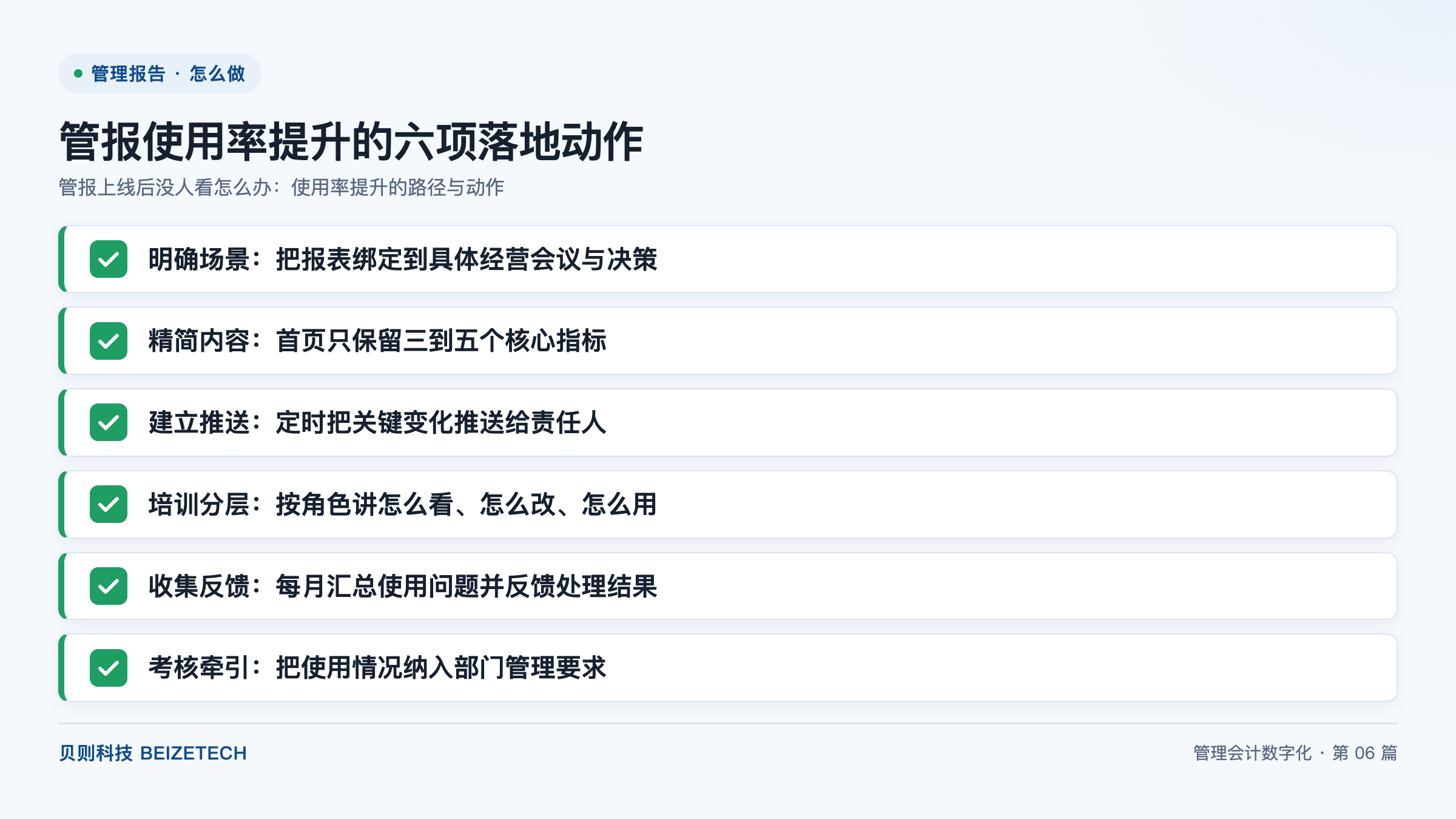 管报使用率提升的六项落地动作